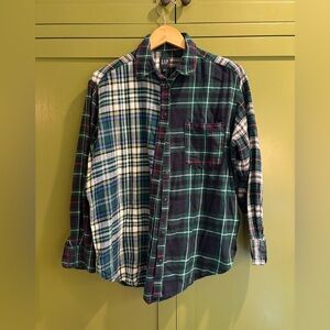 Gap mixed plaid boyfriend flannel shirt size small
